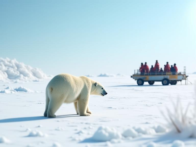 Polar bear viewing expedition in Canadian Arctic